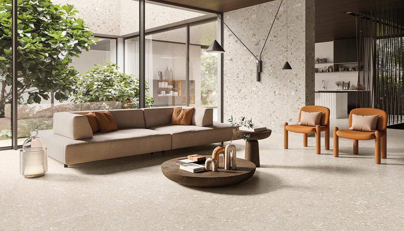 Porcelain Stoneware Ergon Lombarda Stone Living-room Sabbia | Emilceramica Porcelain Stoneware Ergon Lombarda Stone Living-room Sabbia | Emilceramica
