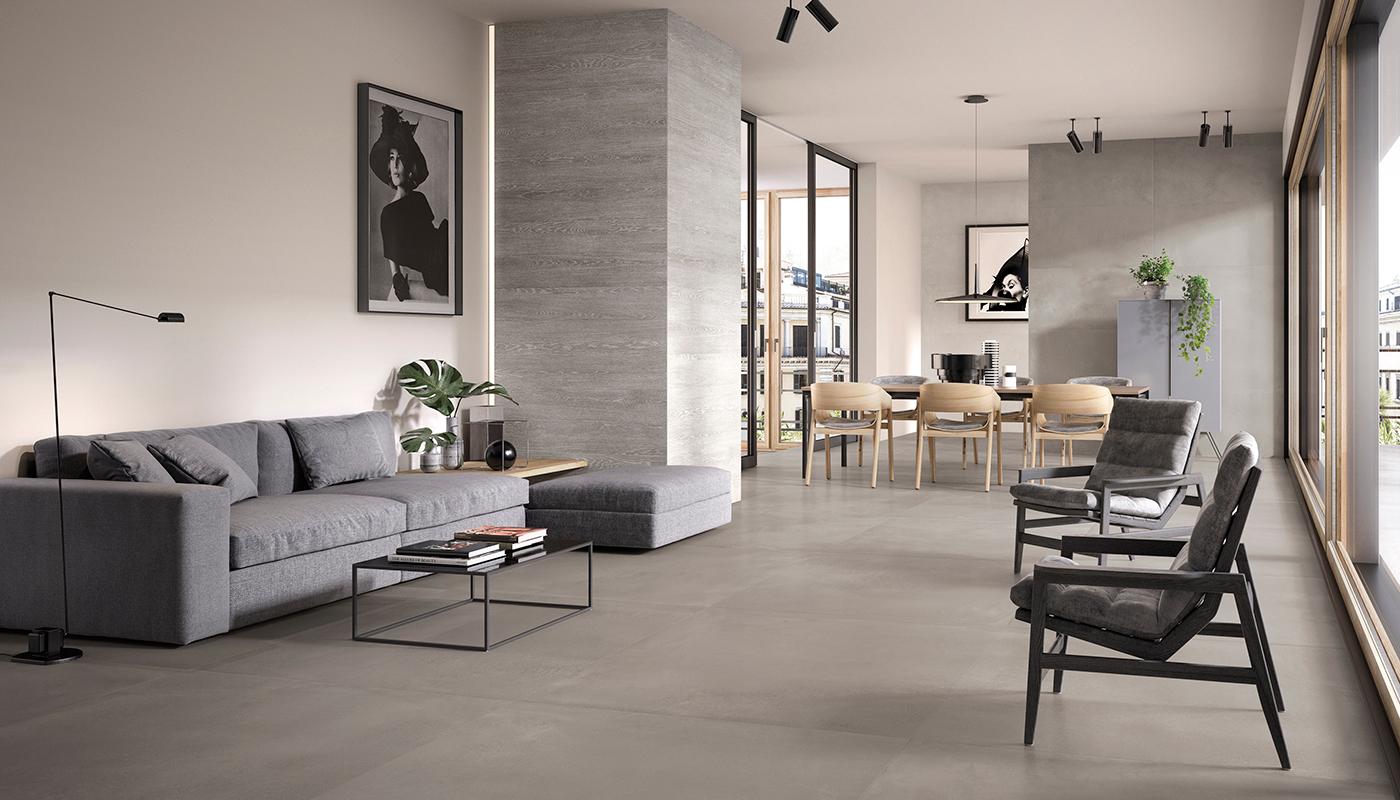 Porcelain Stoneware Ergon Tr3nd Wood,concrete Living-room Smoke Concrete,smoke Wood,grey Concrete | Emilceramica Porcelain Stoneware Ergon Tr3nd Wood,concrete Living-room Smoke Concrete,smoke Wood,grey Concrete | Emilceramica